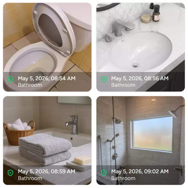 Cleaning evidence photo grid